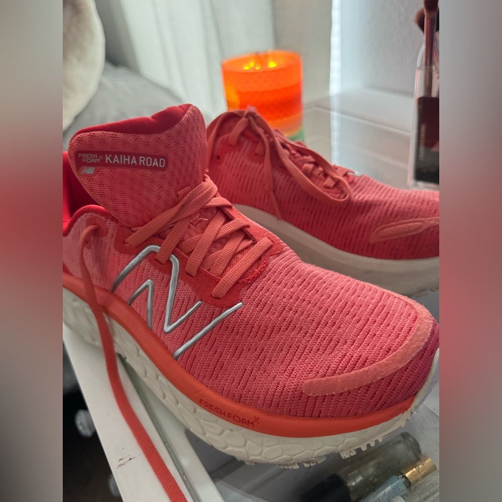 New Balance Coral/Red Athletic Sneakers